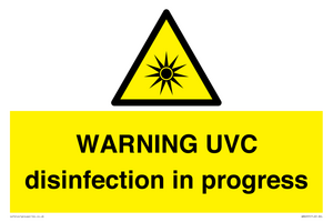 WARNING UVC disinfection in progress